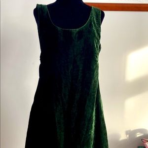 ASOS green velvet pinafore dress. Size L